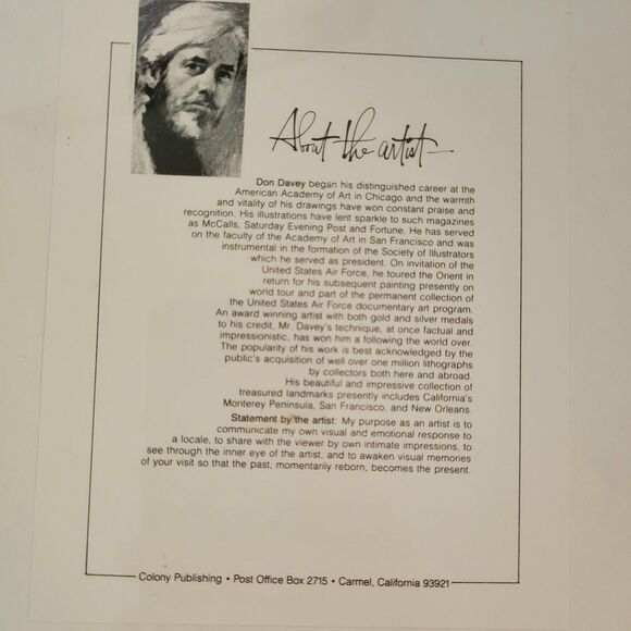 VINTAGE 1976 Don Davey Signed Prints/Sketches Steamer Natchez & New Orleans St - Picture 5 of 7